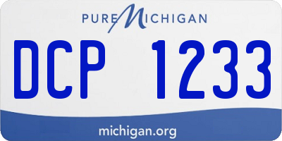 MI license plate DCP1233