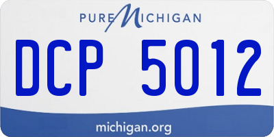 MI license plate DCP5012