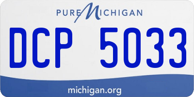 MI license plate DCP5033