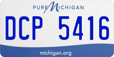 MI license plate DCP5416