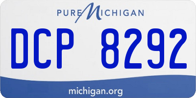 MI license plate DCP8292
