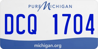 MI license plate DCQ1704