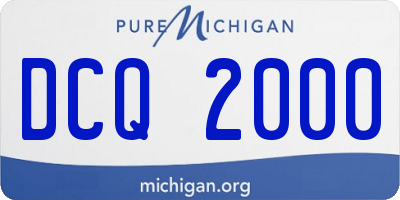 MI license plate DCQ2000