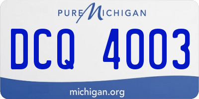 MI license plate DCQ4003