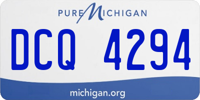 MI license plate DCQ4294