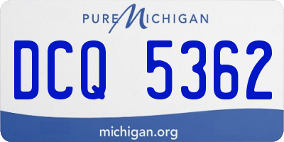 MI license plate DCQ5362