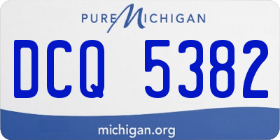 MI license plate DCQ5382