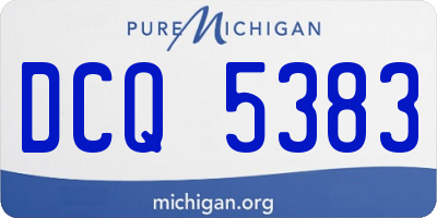 MI license plate DCQ5383