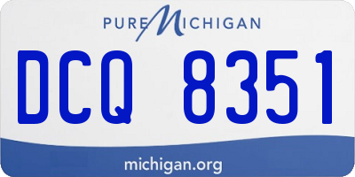 MI license plate DCQ8351