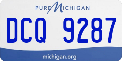 MI license plate DCQ9287