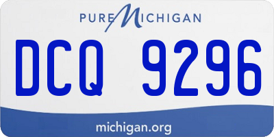 MI license plate DCQ9296