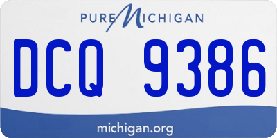 MI license plate DCQ9386