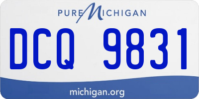 MI license plate DCQ9831