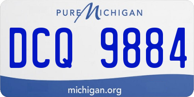 MI license plate DCQ9884