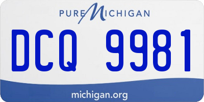 MI license plate DCQ9981