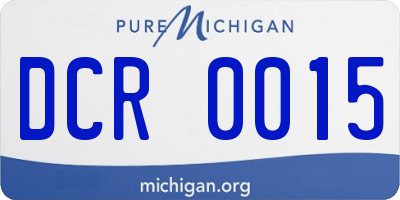 MI license plate DCR0015