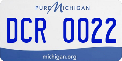 MI license plate DCR0022