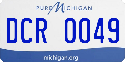 MI license plate DCR0049