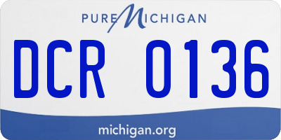 MI license plate DCR0136