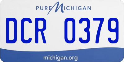 MI license plate DCR0379
