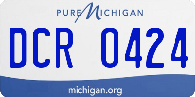 MI license plate DCR0424