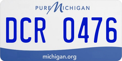 MI license plate DCR0476