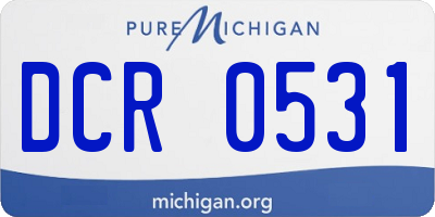 MI license plate DCR0531