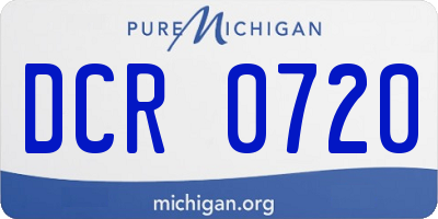 MI license plate DCR0720