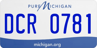 MI license plate DCR0781
