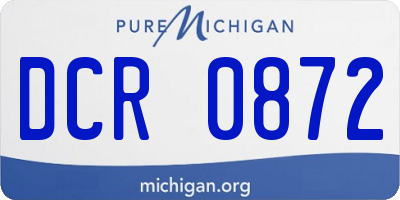 MI license plate DCR0872