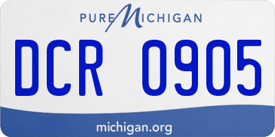 MI license plate DCR0905