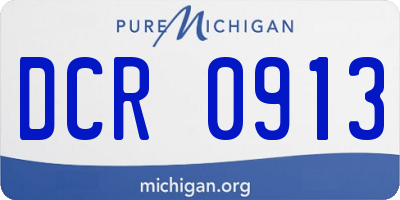 MI license plate DCR0913