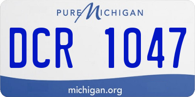 MI license plate DCR1047