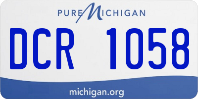 MI license plate DCR1058