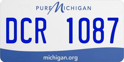 MI license plate DCR1087