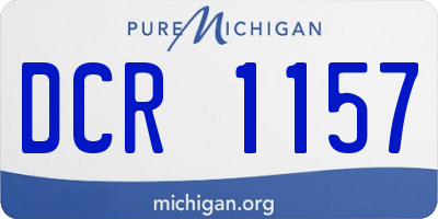 MI license plate DCR1157
