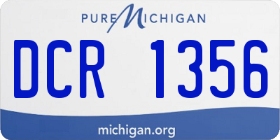 MI license plate DCR1356