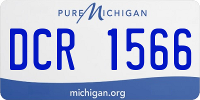 MI license plate DCR1566