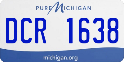 MI license plate DCR1638