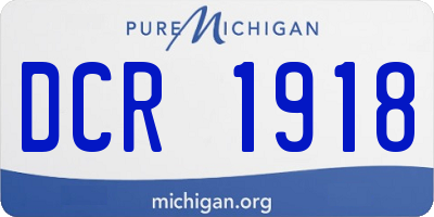 MI license plate DCR1918