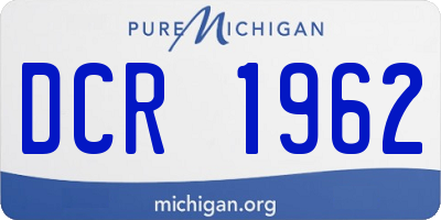 MI license plate DCR1962