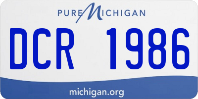MI license plate DCR1986