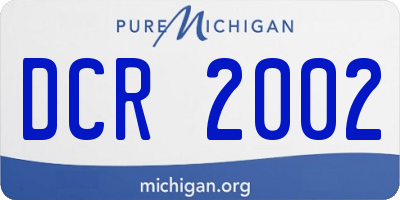 MI license plate DCR2002