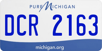 MI license plate DCR2163
