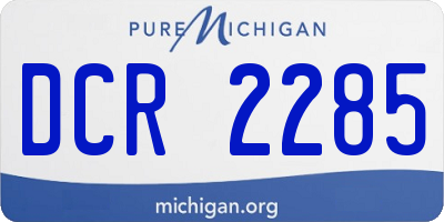 MI license plate DCR2285