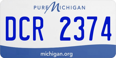 MI license plate DCR2374