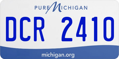 MI license plate DCR2410
