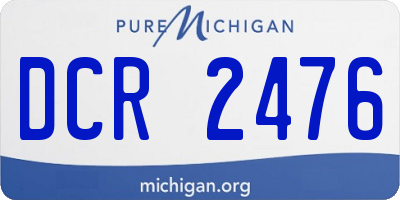 MI license plate DCR2476