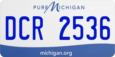 MI license plate DCR2536