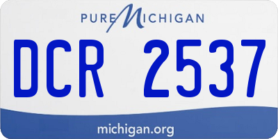 MI license plate DCR2537